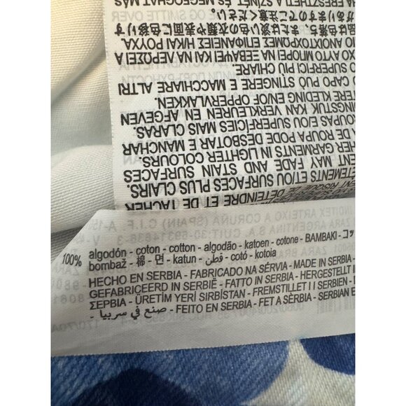 ZARA Size 6 Blue Floral Print Cotton Jeans - Picture 6 of 14